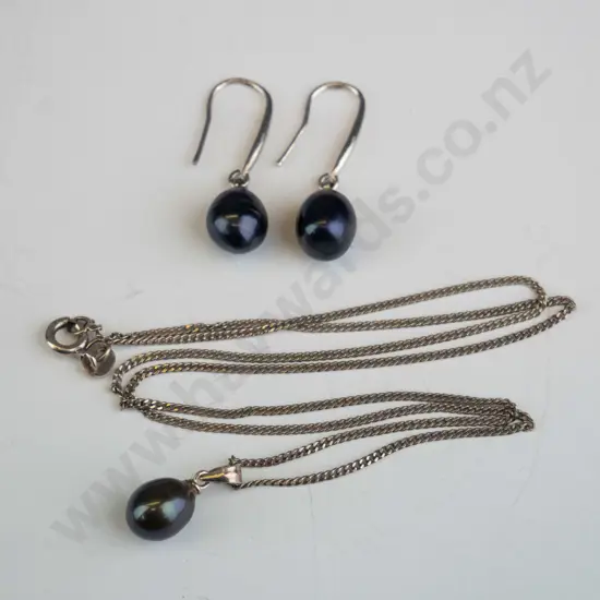 necklace & earring set stamped 925