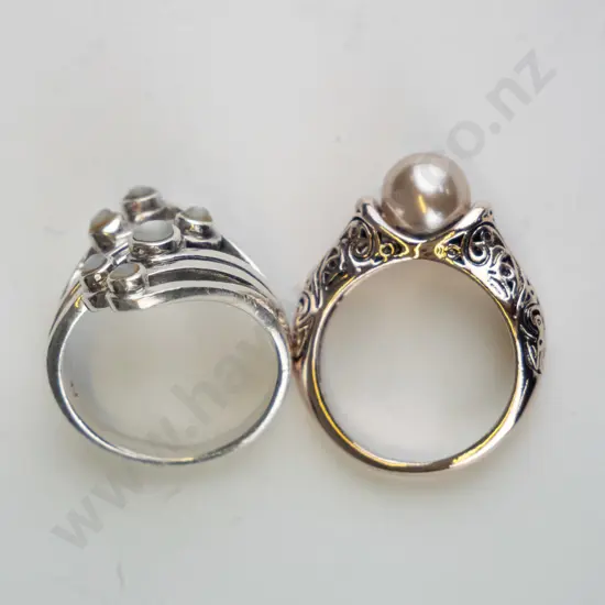2 silver rings stamped 925