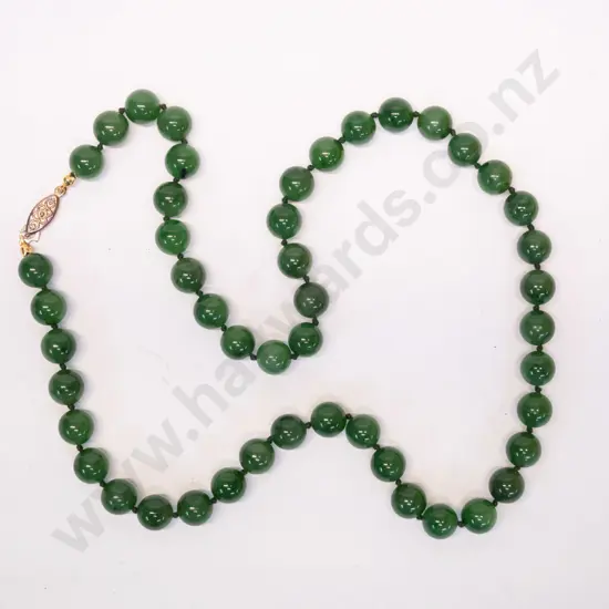 green stone beaded necklace