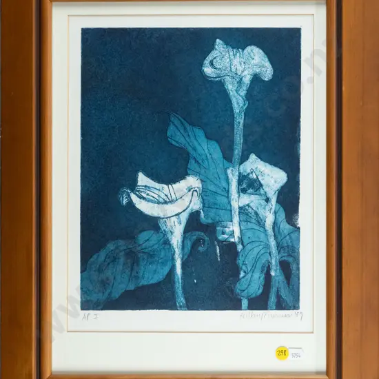 Hillary Thomson - framed ltd edition print AP  "Lillies" H-290 W-220