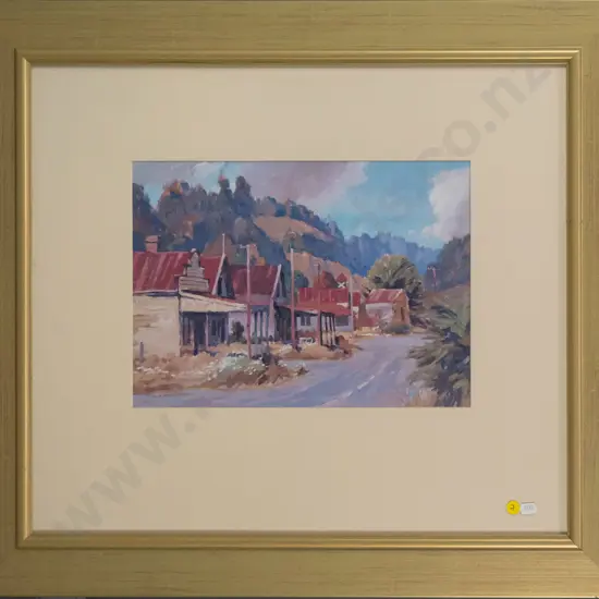 framed WA MacCormick print - Central Otago town - H-260 W-360