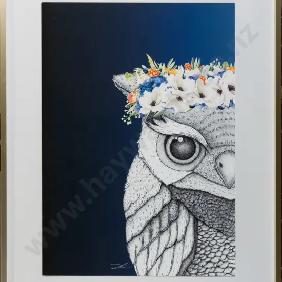 framed print - owl H-420 W-290