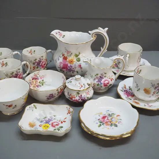 assorted Royal Crown Derby Posies items - 2 jugs, 2 cups & saucers, 3 odd cups, etc.