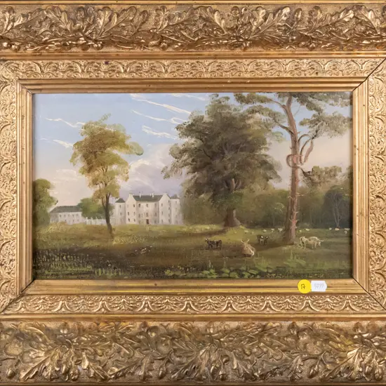 gilt framed oil "Balaskio House Fifeshire" H-200 W-330