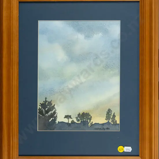 Isobel Spittle - framed watercolour "Dunedin 413" H-240 W-180