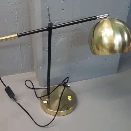 Home Co brass and black finished metal cantilever adjustable table lamp H-500 L-520 as photographed