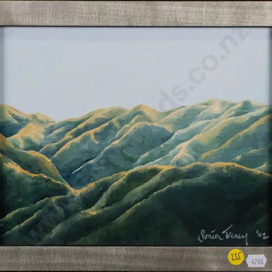 Sonia Treacy '02 - framed oil on canvas "Belmount Hills" (canvas is not tight) H-190 W-240