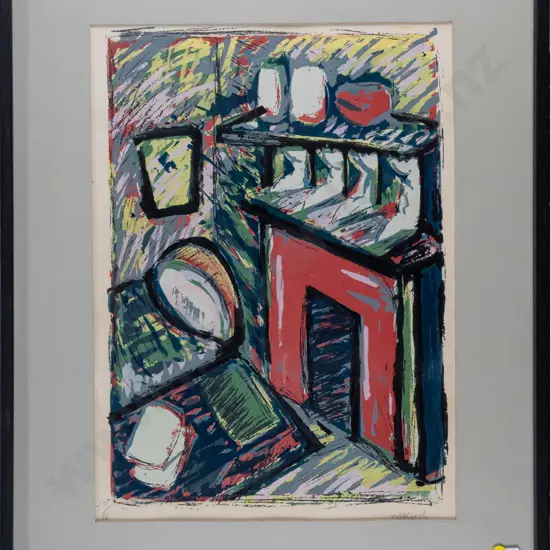 LM Beech 1988 - framed ltd edition print 15/16 "Room braid road" H-450 W-320