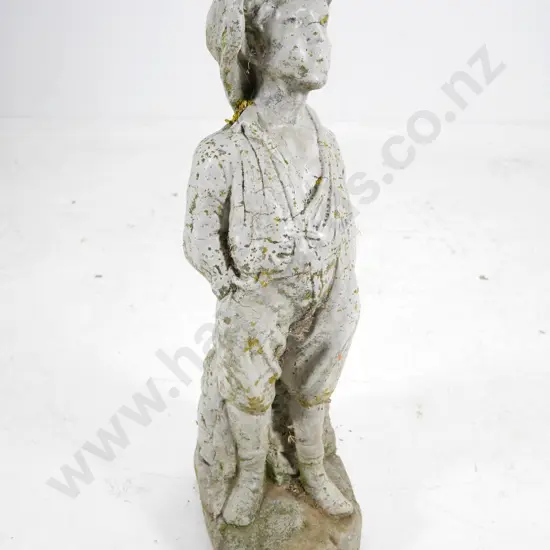 cast concrete 'Whistling Boy' garden ornament H-630