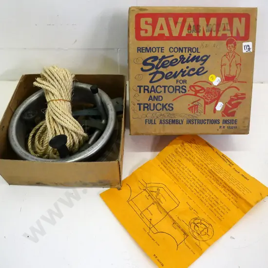 vintage Savaman cab model remote control steering device for tractors & trucks, in original box with instruction sheet