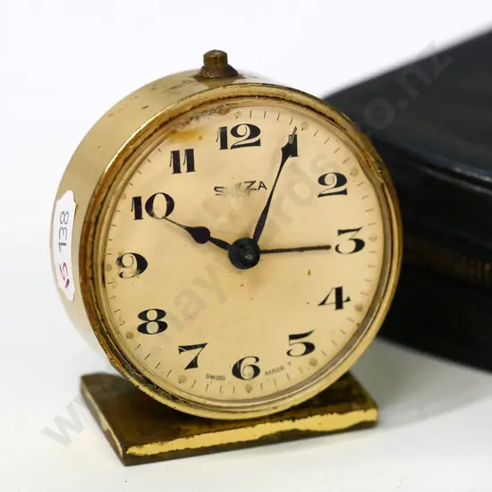 cased Swiza alarm clock - some damage to plastic cover