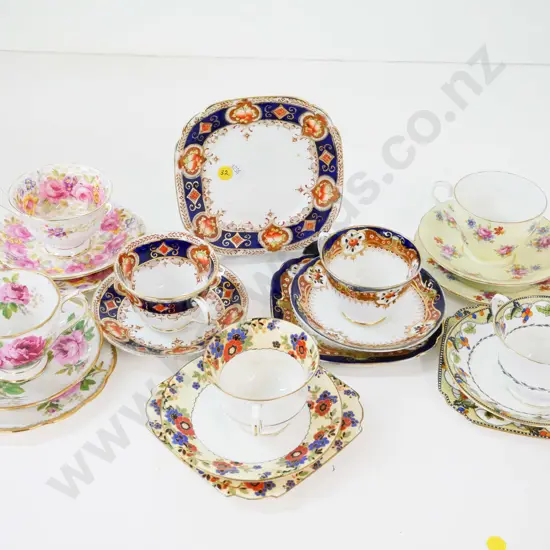 7 fine china trios - 4 Royal Albert (Serena, etc.) and 3 Aynsley