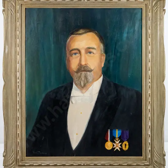 Eve Tremain - framed oil - portrait H-690 W-560