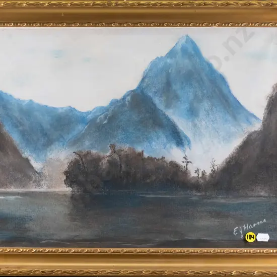 EJ Harris - framed pastel - Mitre Peak H-310 W-410