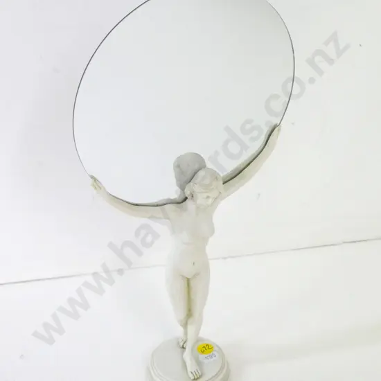 deco style china figural mirror H-360