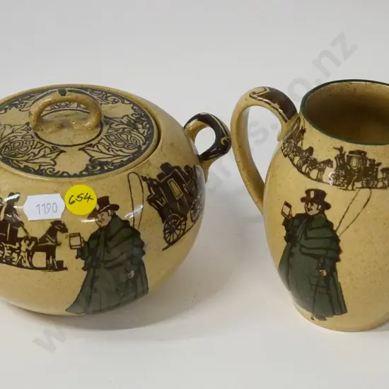 Royal Doulton "Old Garvey" cream & sugar - cream jug H-110