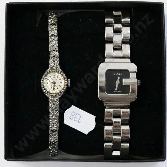 ladies marcasite watch & one other ladies watch, not verified