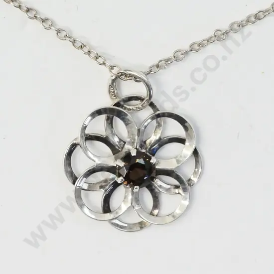 silver & garnet pendant