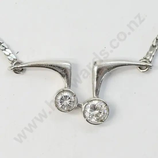 silver & cz necklace no markings