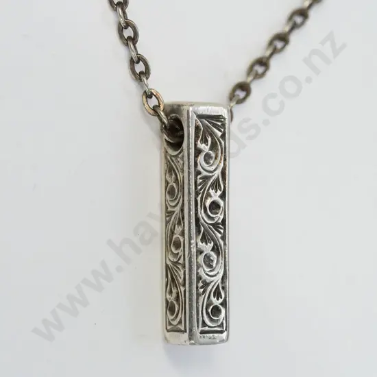 silver ingot & chain stamped stg