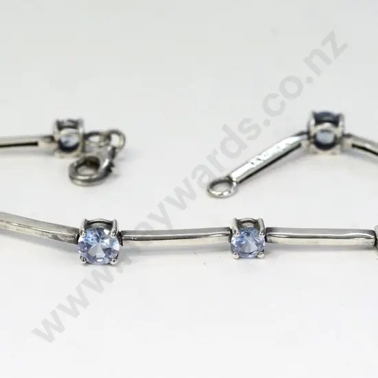 silver & light blue stone bracelet stamped 925