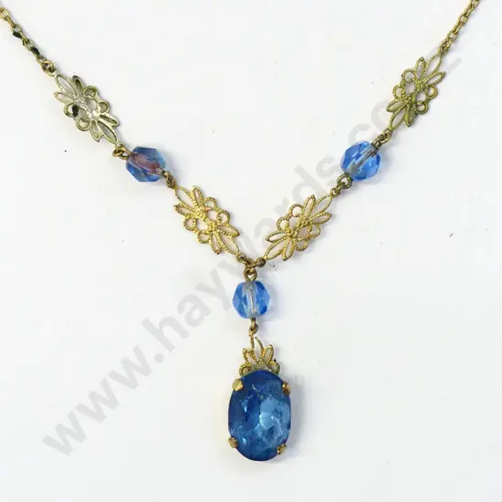 costume blue stone necklace