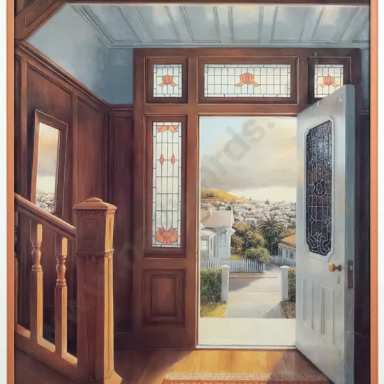 framed Peter Siddell 1984 print - "Doorway" H-680 W-450