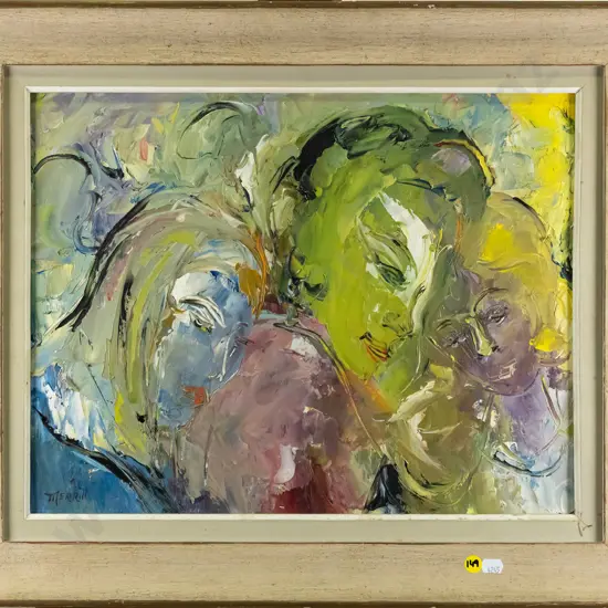 Merrill - framed oil - three women H-340 W-430