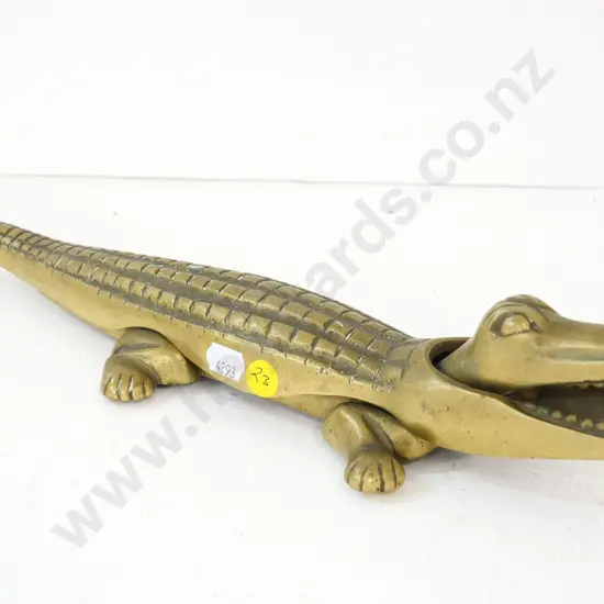 cast brass crocodile nutcracker L-380