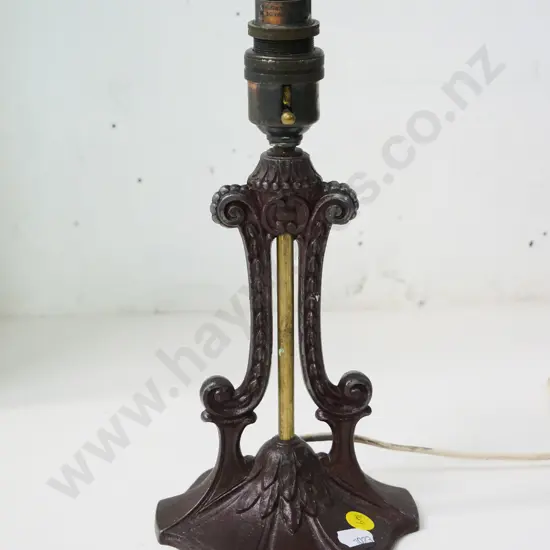 deco style cast metal bronze finish table lamp base H-260