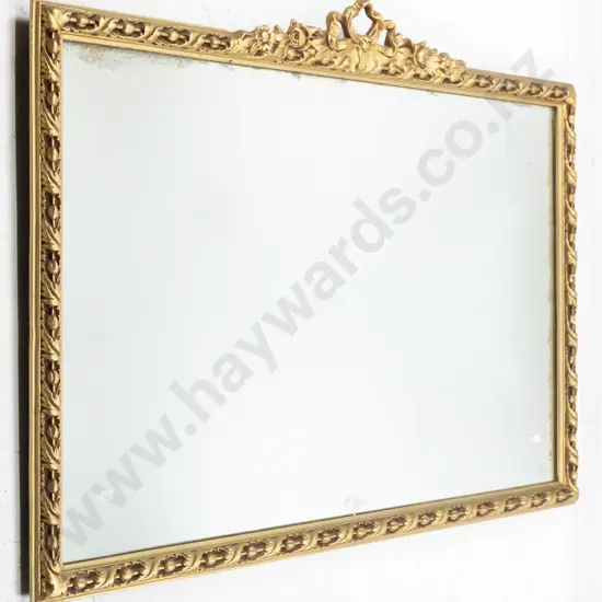 gilt framed wall mirror, de-silvering to mirror edges H-710 W-990