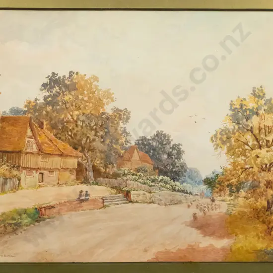 James Matthews - framed watercolour - Penshurst Kent  H-250 W-340