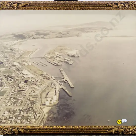 framed photograph - aerial view Bluff Harbour H-400 W-450