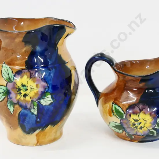 2 Tunstall Viola pattern jugs - taller is H-120 D-115