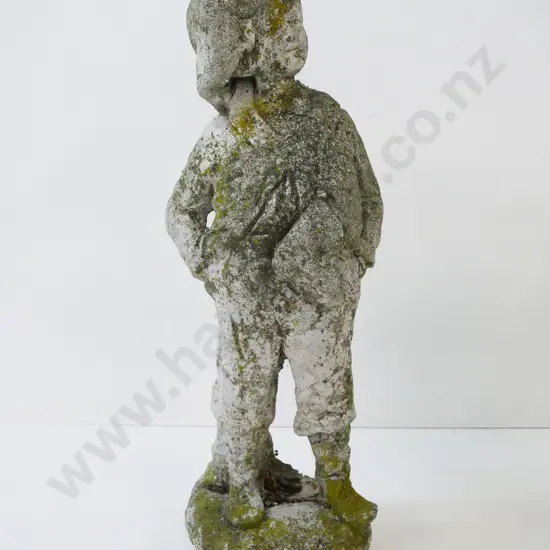 cast concrete garden statue of a boy H-480