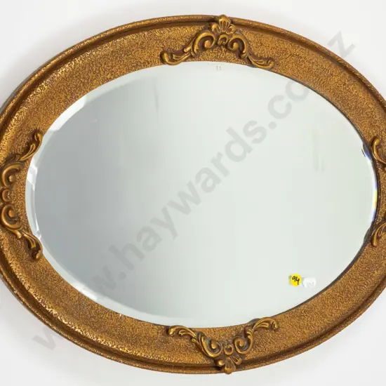 gilt-framed oval wall mirror H-380 W-550