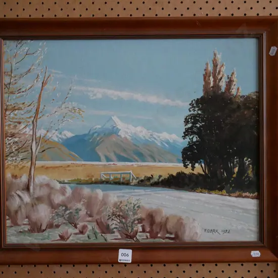 framed acrylic - mountain scene