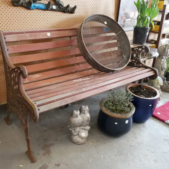 Victorian cast iron ended bench seat H-770 W-1300 D-600