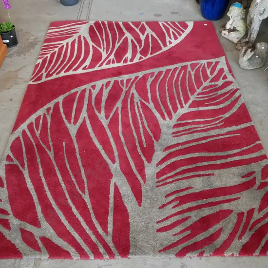 acrylic tropical leaf themed floor mat L-2260 W-1600