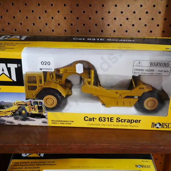 die cast 1:50 scale model of a Cat 631E scraper