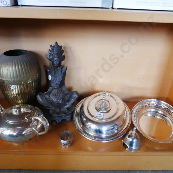 plated ware, brass ware, carved figurine