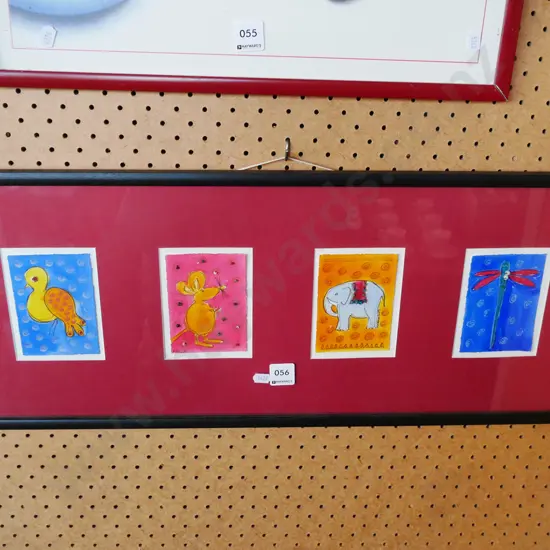 4x watercolours in single frame