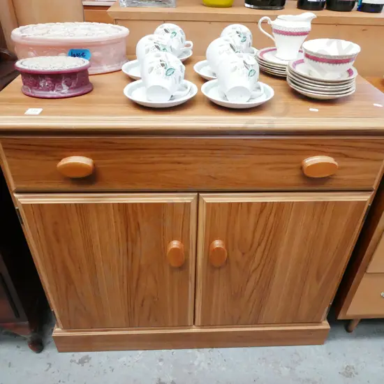 mdf faux wood veneer 2 door 1 drawer sideboard H-790 W-850 D-420