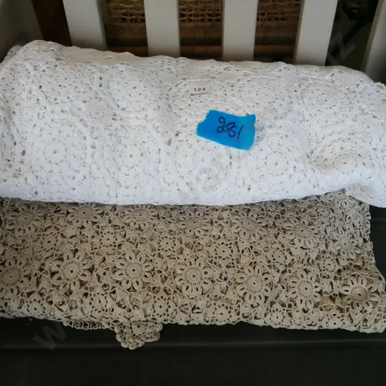 2x crocheted tablecloths
