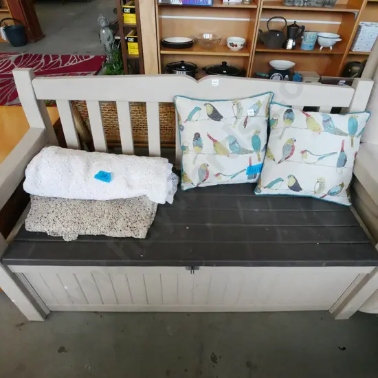 Keter plastic garden bench seat and storage box