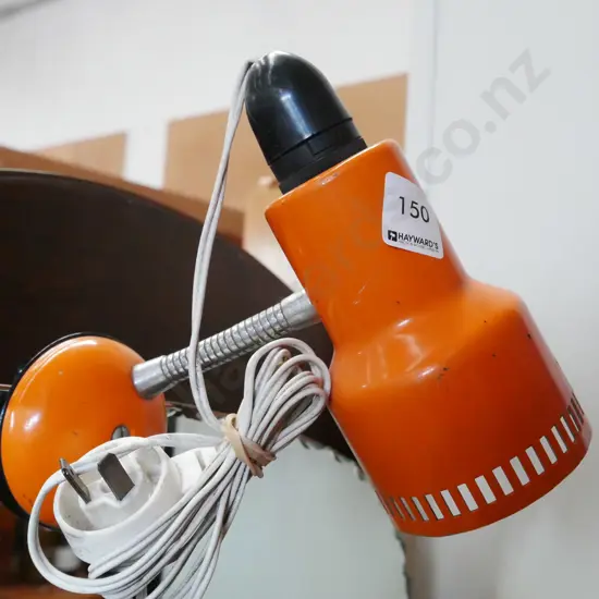 orange metal headboard lamp