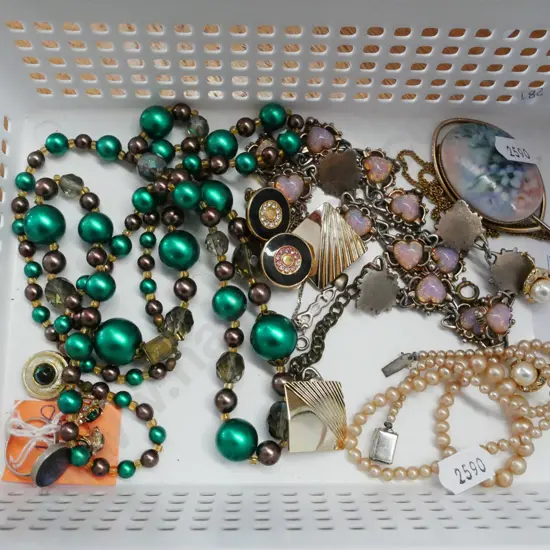 box of costume jewellery -tray not included