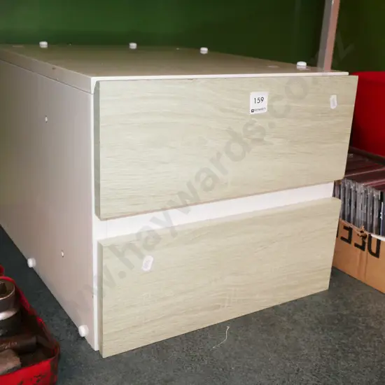 pair of mdf melteca drawers - possibly from vanity unit