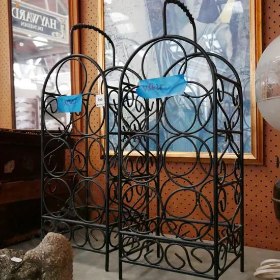 2x wrought metal wine racks H-540