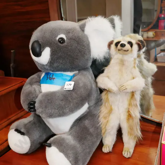 stuffed toys - koala, meerkat